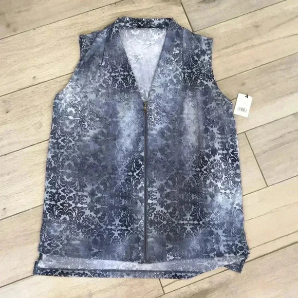 Tahari zipper front shira knit top kismet - Picture 1 of 4